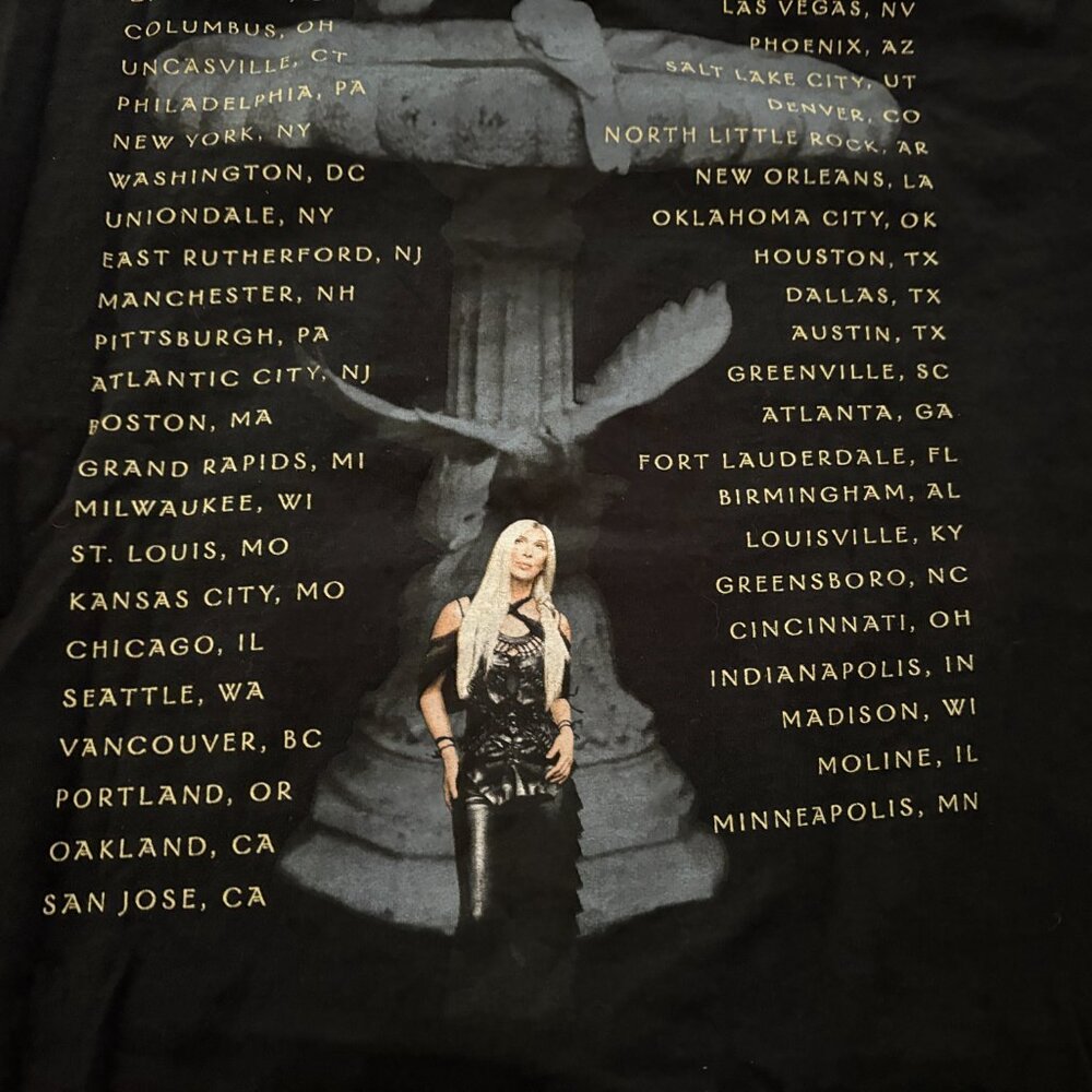 Mens Y2K Cher Living Proof Farewell Tour 2002 Black T Shirt Size XL - Picture 6 of 6